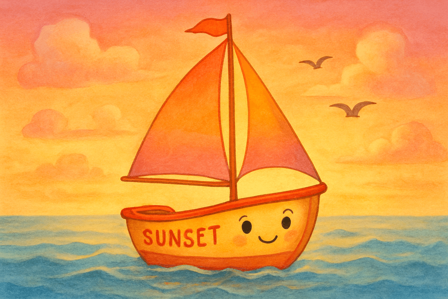 Sunset story illustration