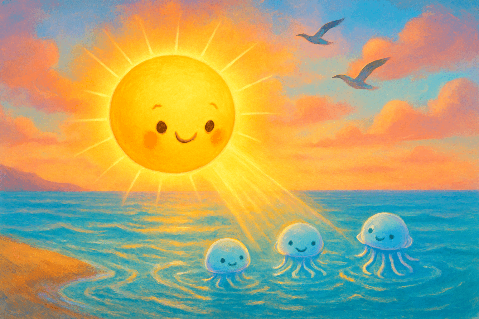 Spring action scene illustration