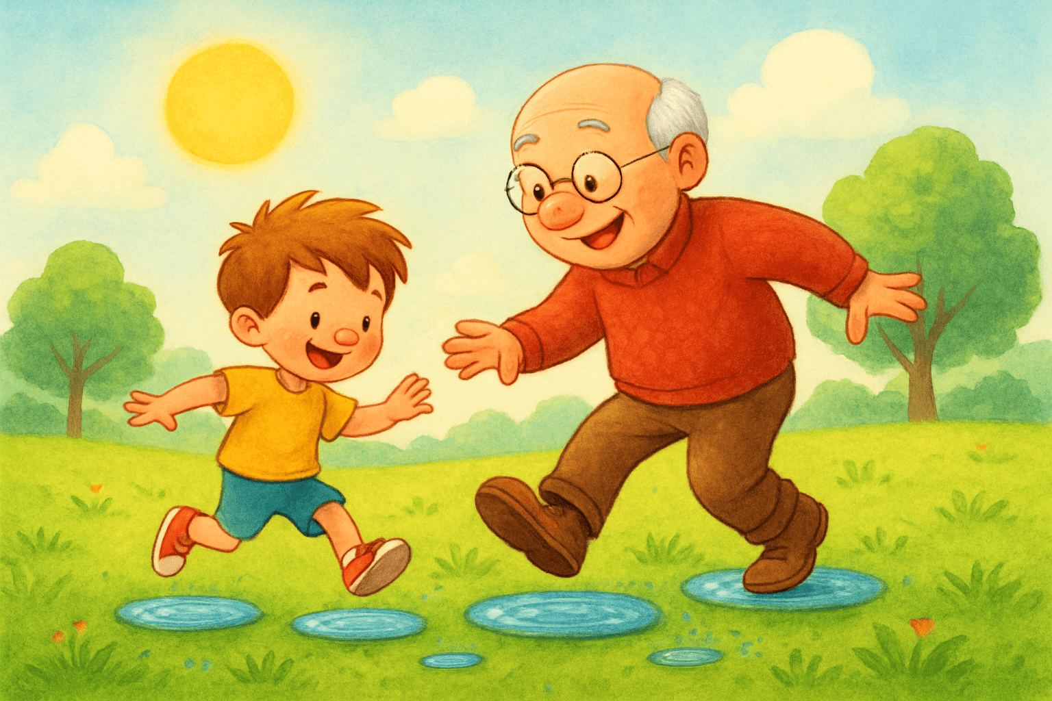 Milo action scene illustration