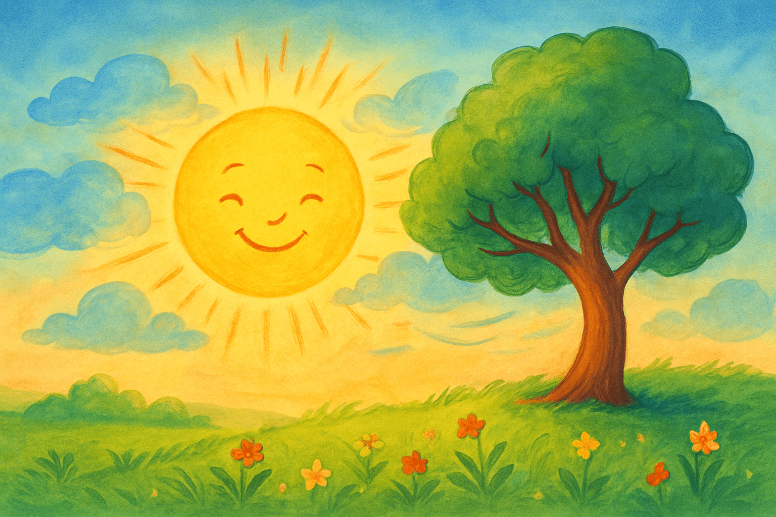SUNSET action scene illustration