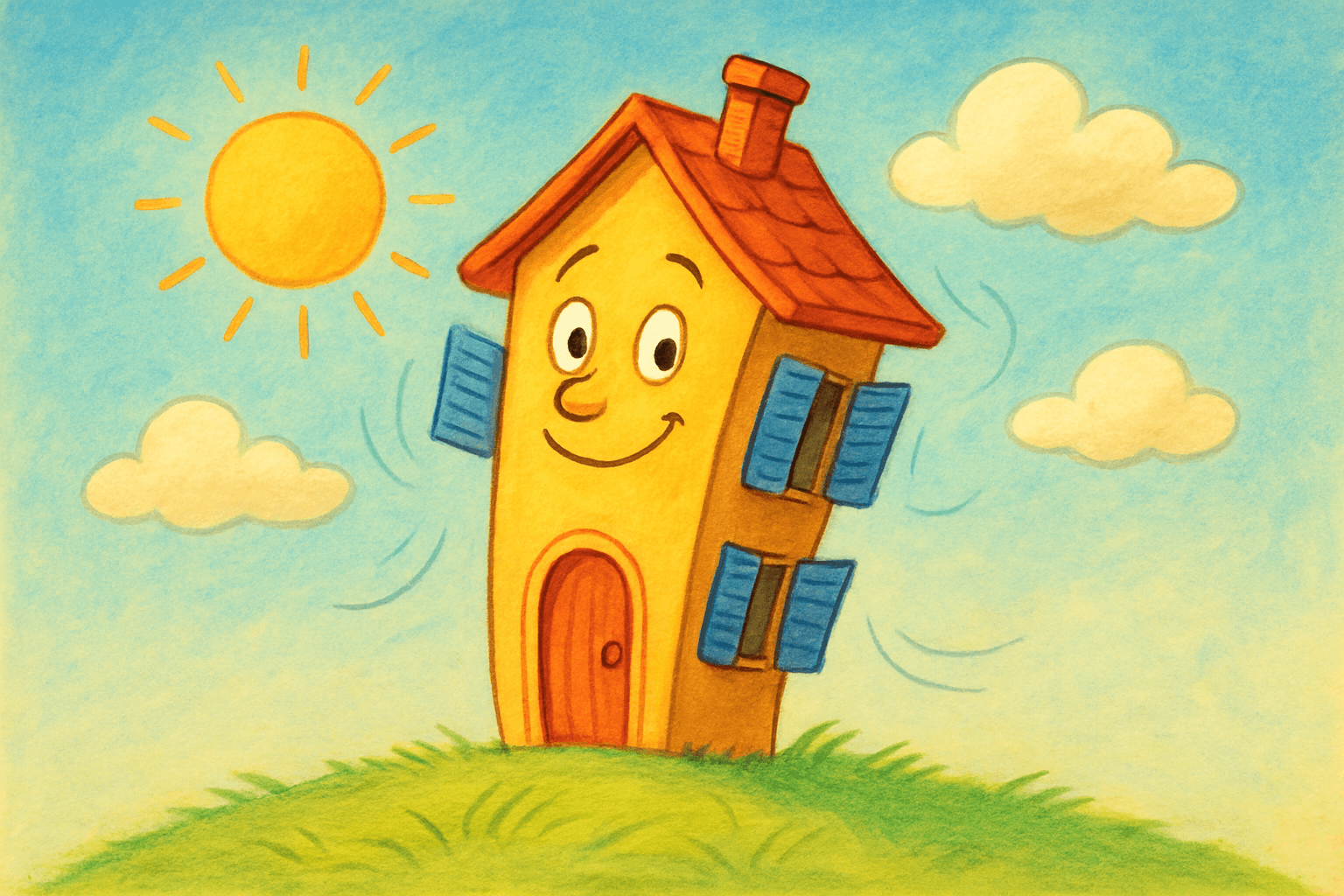 House action scene illustration
