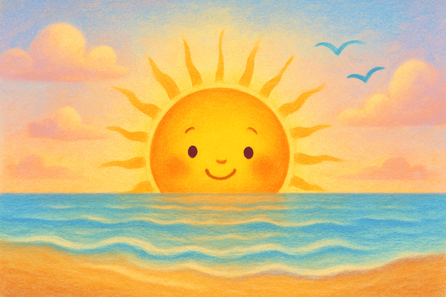 Sunset story illustration