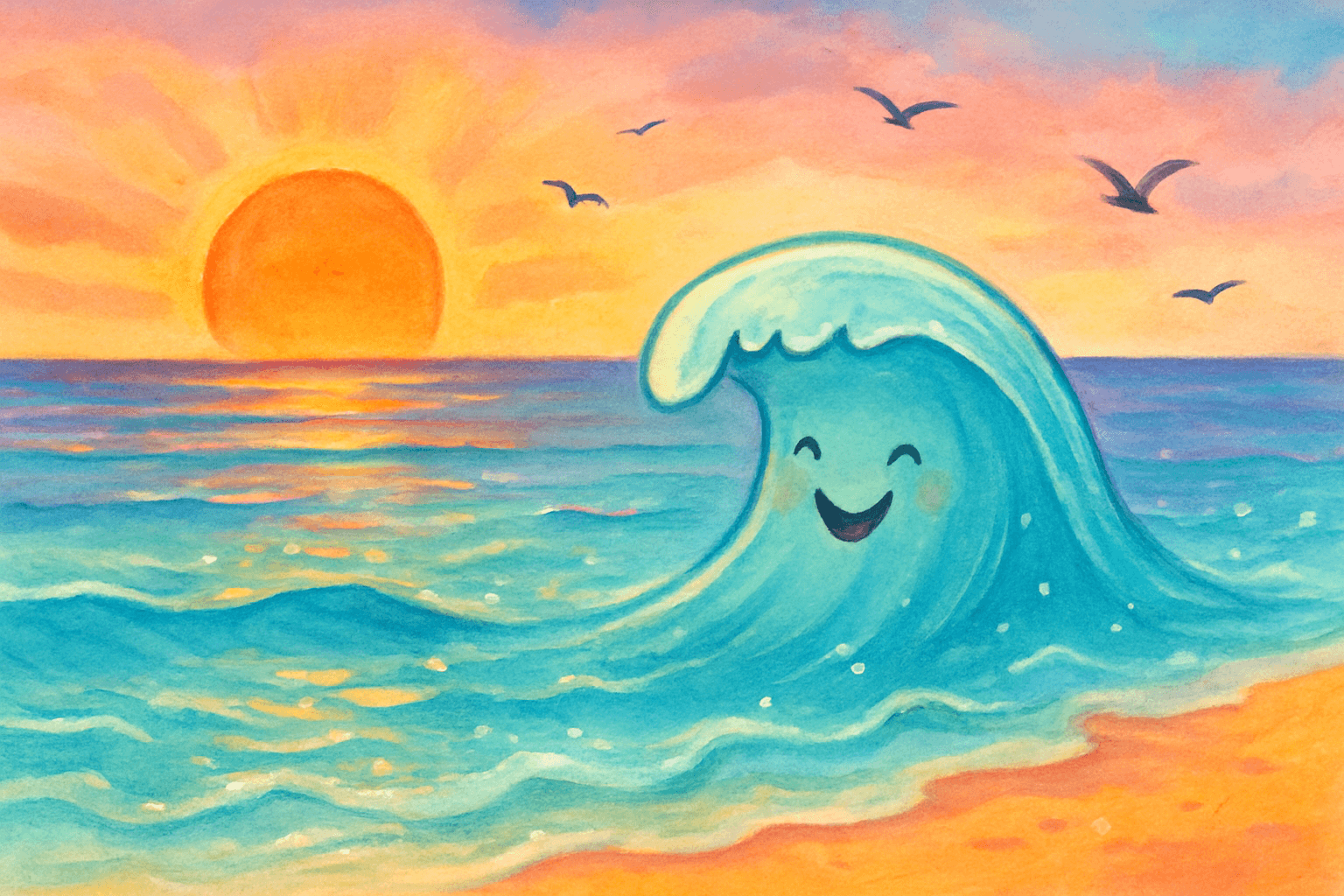 LowCountry sunset action scene illustration