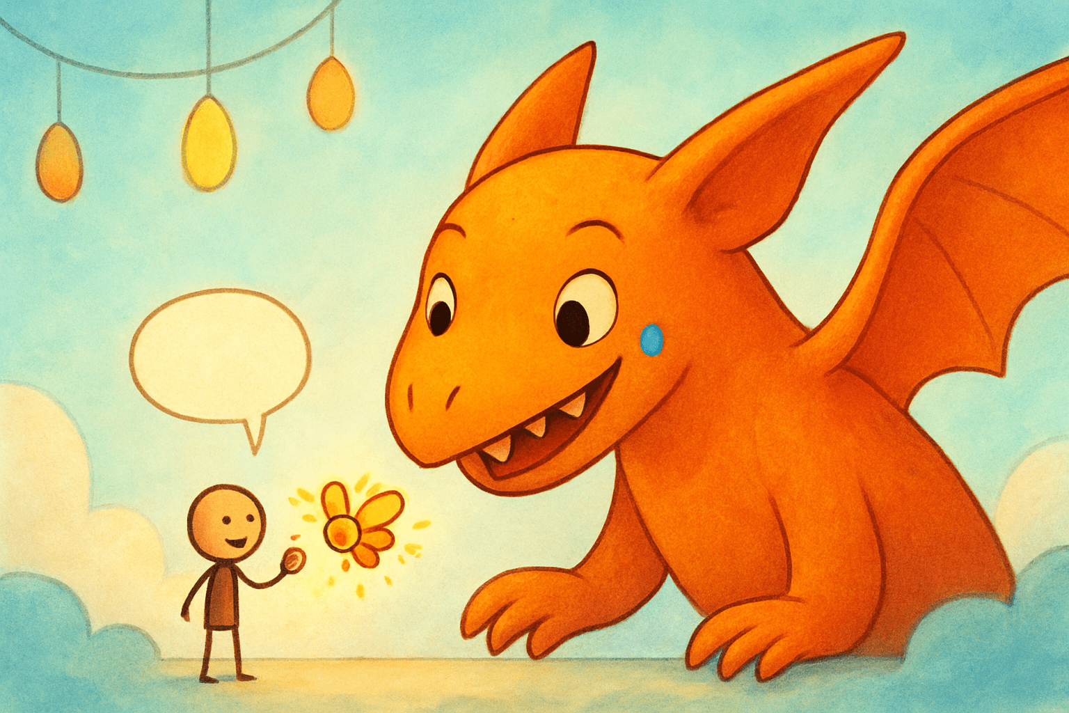 Pterodactyl Man action scene illustration