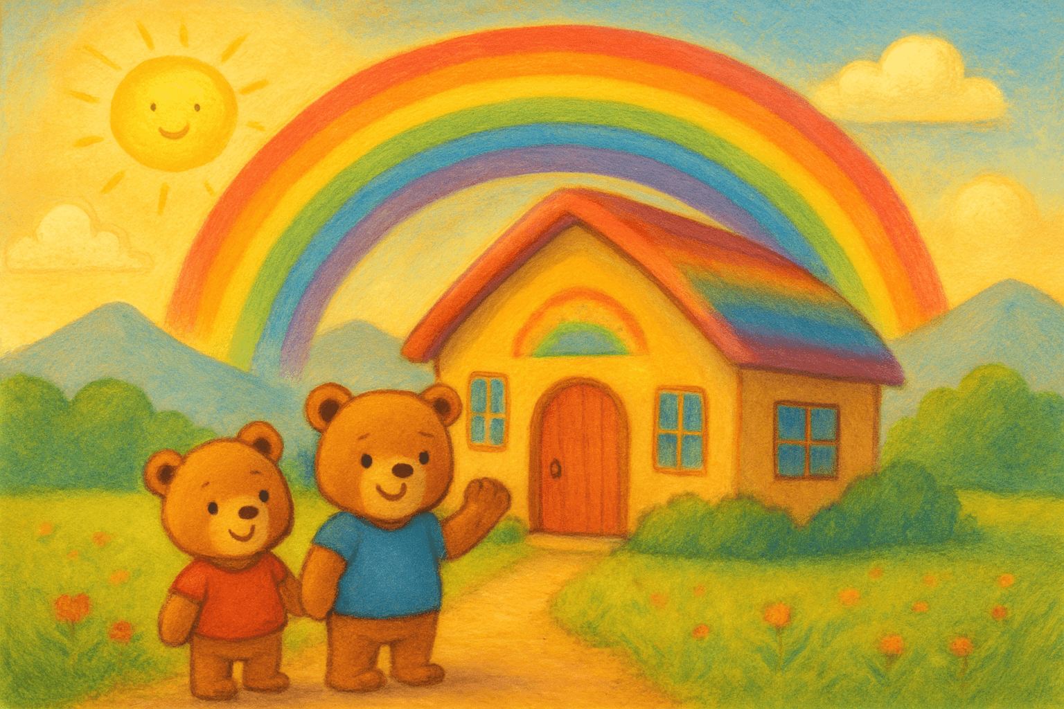 Three little bears story illustration
