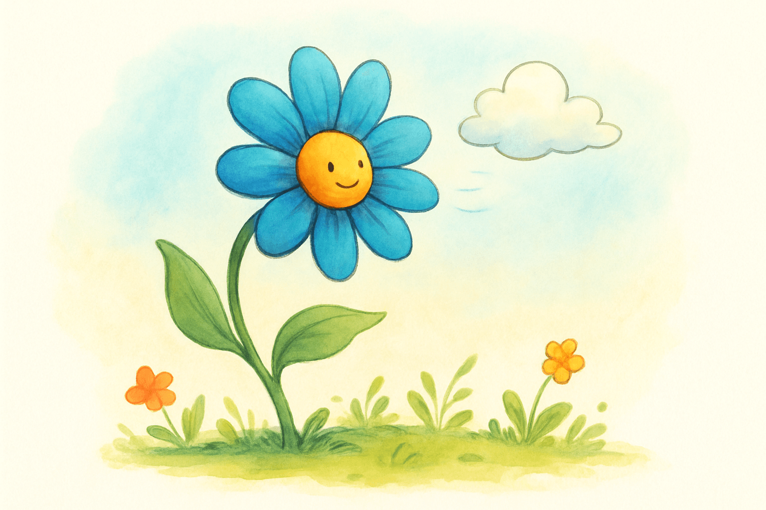 Flower action scene illustration